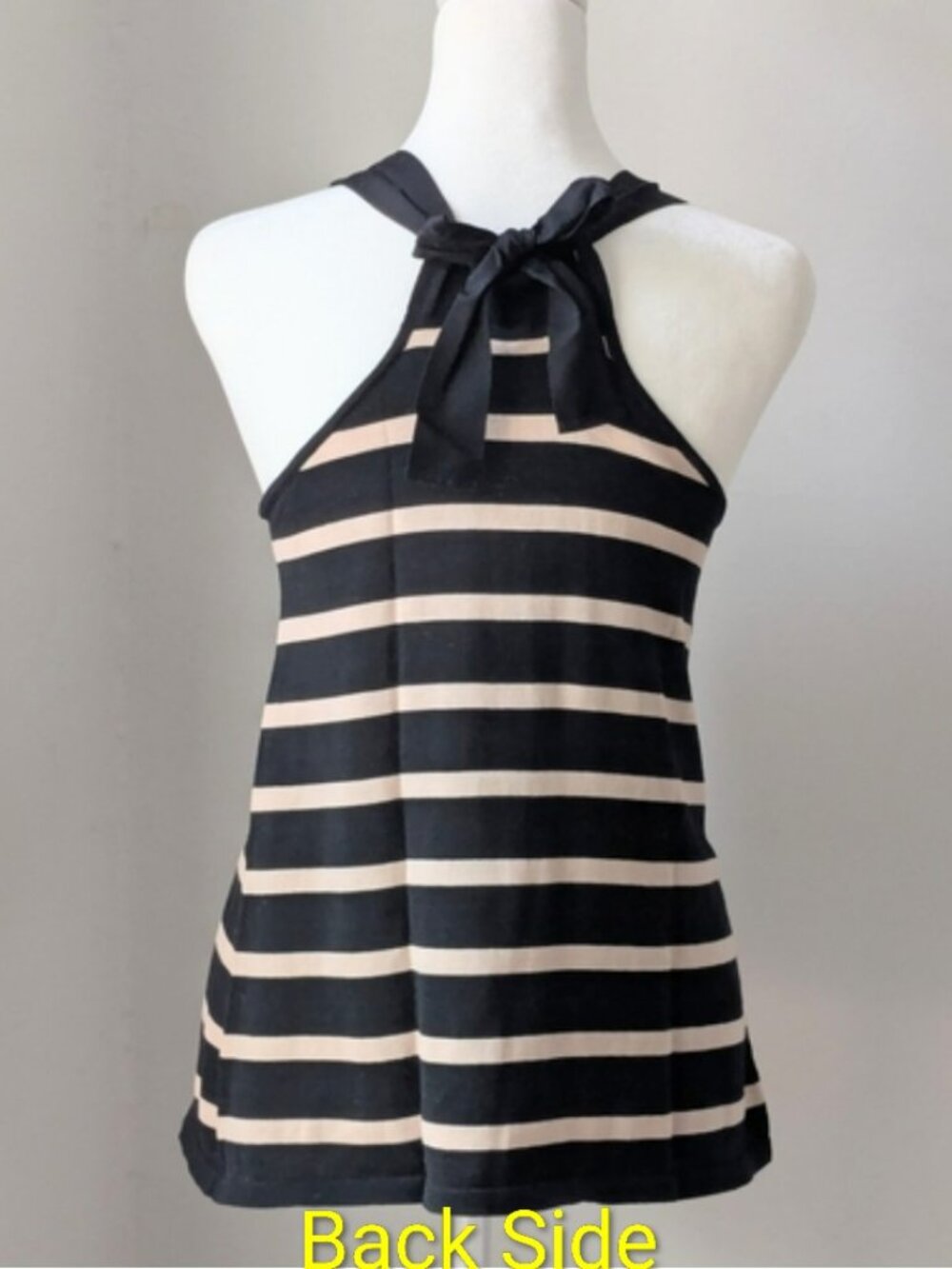 NWT Autumn Cashmere 100% Cotton Black & Cream Striped Tank Top Sz XS